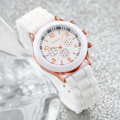 Kit de 2 Relógios Quartz com Pulseira de Silicone