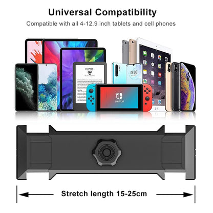 Suporte Giratório para Tablet e Celular – Compatível com Dispositivos de 4'' a 12.9'' | Ajustável com Braço Longo para Cama e Mesa