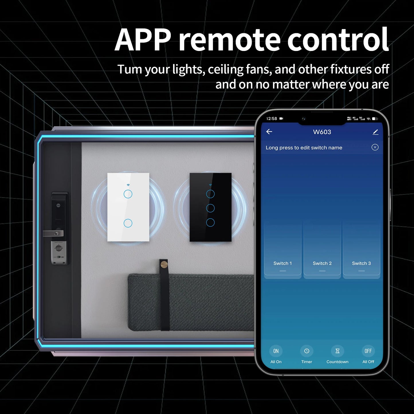 Interruptor de Luz Inteligente com sensor de toque Smart Home