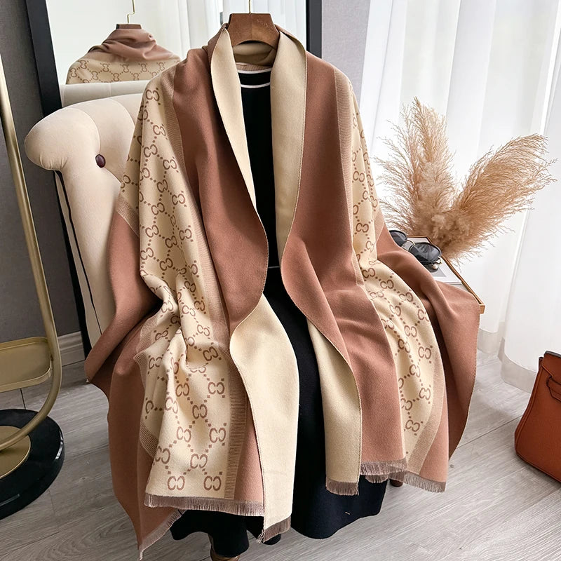 Cachecol Feminino Luxo Inverno – Pashmina  Manta com Toque de Cashmere