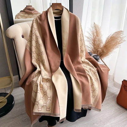 Cachecol Feminino Luxo Inverno – Pashmina  Manta com Toque de Cashmere