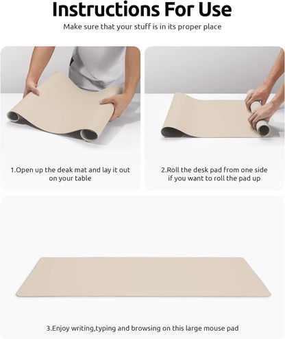 Grande Mouse Pad  Protetor de Mesa Couro PU