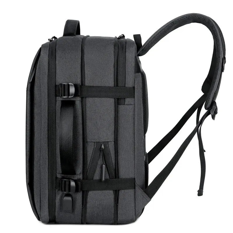 Mochila de Viagem e Trabalho – Impermeável, Expansível, com Porta USB e Compartimento para Notebook 15.6"moch