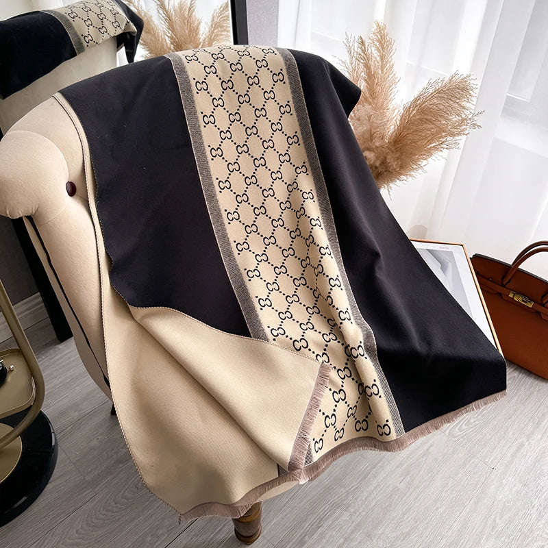 Cachecol Feminino Luxo Inverno – Pashmina  Manta com Toque de Cashmere