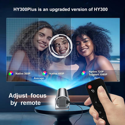 Projetor 4K Portátil  HY300 Plus foco eletrônico remoto  Bluetooth