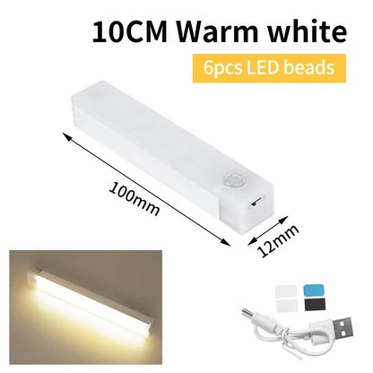 Luz LED com Sensor de Movimento USB Recarregável – Iluminação Sem Fio