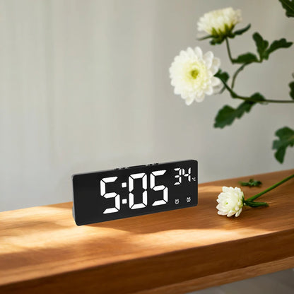 Relógio de Mesa Despertador Digital  Portátil de Mesa Temperatura Grande Display