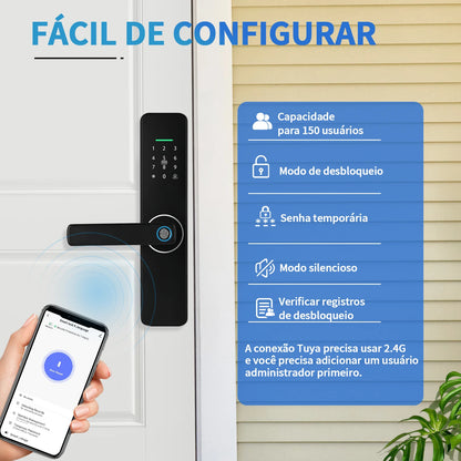Fechadura Digital WIFI Eletrônica desbloqueio remoto impressão digital