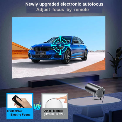 Projetor 4K Portátil  HY300 Plus foco eletrônico remoto  Bluetooth