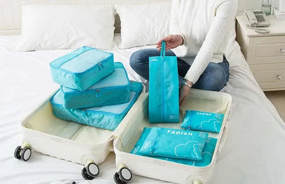 Conjunto de Organizadores de Viagem – 6 ou 7 Peças, Bolsas para Mala, Roupas e Sapatos, Compacto e Portátil