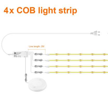 Fita LED  para  Armário com Sensor de Toque – Regulável, Ideal para Móveis de Madeira e Exposição