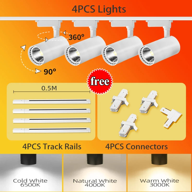 Luminária de Trilho LED – Conjunto Completo