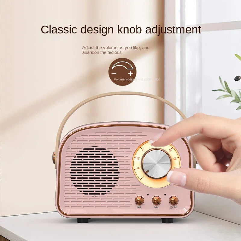 Caixa de Som Bluetooth Portátil - Som Estéreo Retro com Função FM