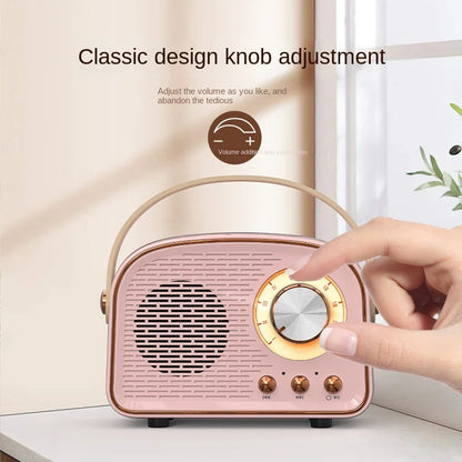 Caixa de Som Bluetooth Portátil - Som Estéreo Retro com Função FM
