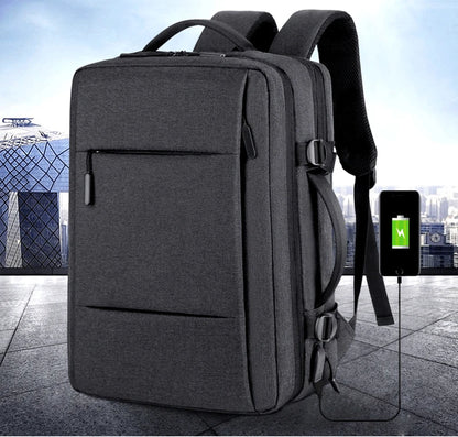Mochila de Viagem e Trabalho – Impermeável, Expansível, com Porta USB e Compartimento para Notebook 15.6"moch