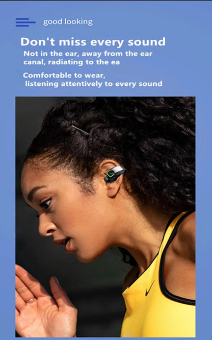 Fones de Ouvido  Condução Óssea Bluetooth com Microfone e Redução de Ruído
