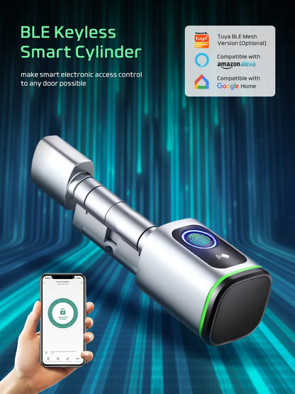 Fechadura Eletrônica Inteligente  – Impressão Digital, Controle por App e BLE, Desbloqueio Remoto