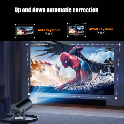 Projetor 4K Portátil  HY300 Plus foco eletrônico remoto  Bluetooth