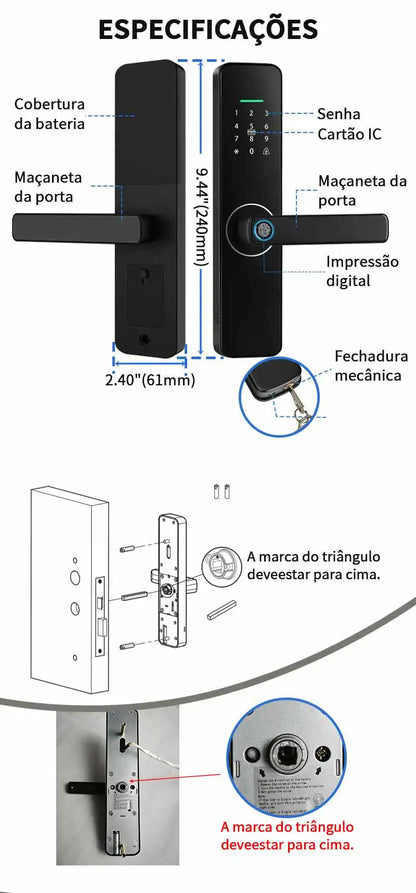 Fechadura Digital WIFI Eletrônica desbloqueio remoto impressão digital