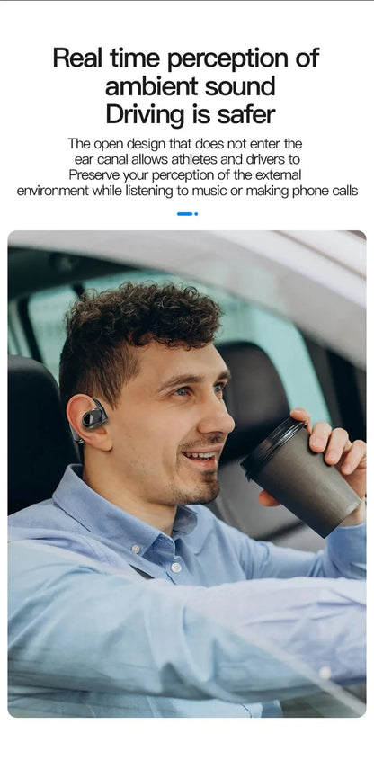 Bone Conduction Headphones Bluetooth Wireless Headphones with Mic Noise Cancelling and Handsfree