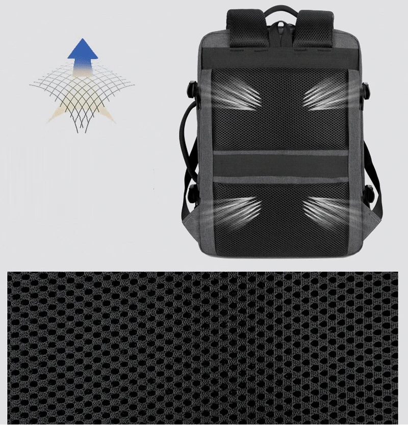 Mochila de Viagem e Trabalho – Impermeável, Expansível, com Porta USB e Compartimento para Notebook 15.6"moch