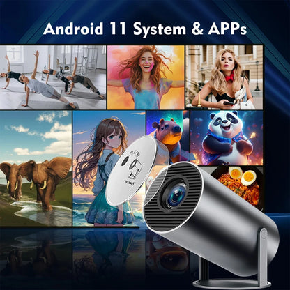 Projetor 4K Portátil  HY300 Plus foco eletrônico remoto  Bluetooth