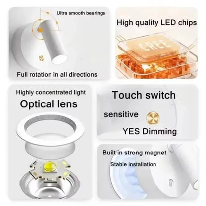 Luminária de Parede LED USB Recarregável