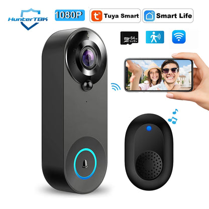 Campainha de Vídeo WiFi Inteligente 1080P Detecção de Movimento