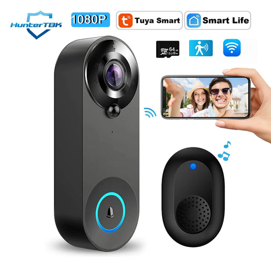 Campainha de Vídeo WiFi Inteligente 1080P Detecção de Movimento