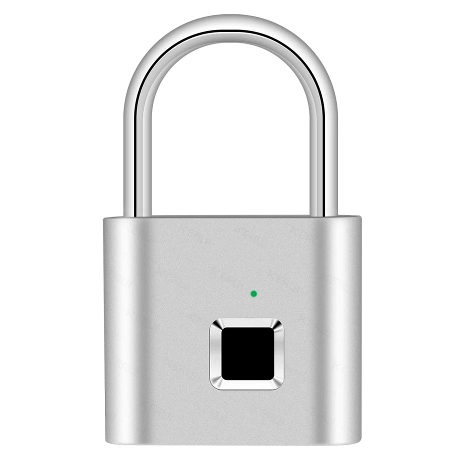 Cadeado Inteligente Biométrico – Desbloqueio por Impressão Digital, USB Recarregável, à Prova d’Água, Portátil e Antirroubo