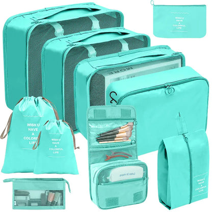 Conjunto de Organizadores de Viagem – 7/8/9/10 Peças, Arrumação para Mala, Bolsas