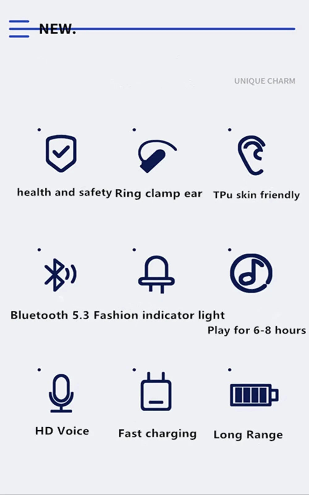 Fones de Ouvido  Condução Óssea Bluetooth com Microfone e Redução de Ruído