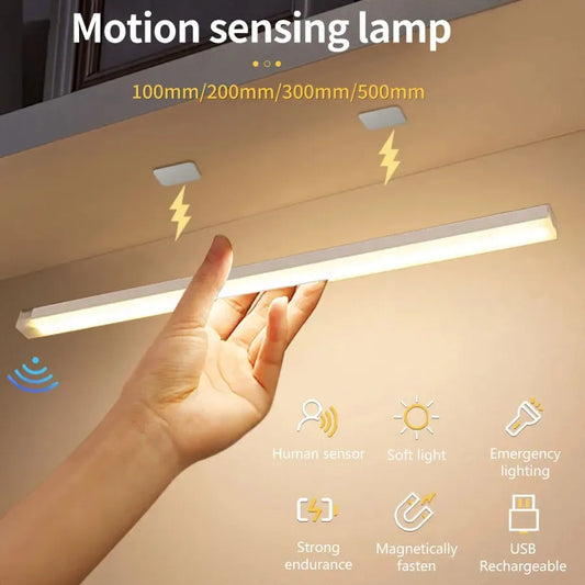 Luz LED com Sensor de Movimento USB Recarregável – Iluminação Sem Fio