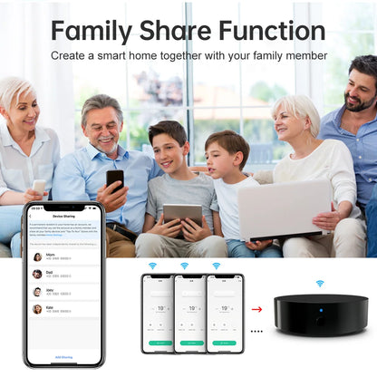 WiFi Smart Remote Control for Smart Home, Compatible with TV, Air Conditioner, Alexa and Google Home