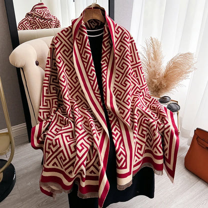 Cachecol Luxo Inverno –  Jacquard, Macio e Quente