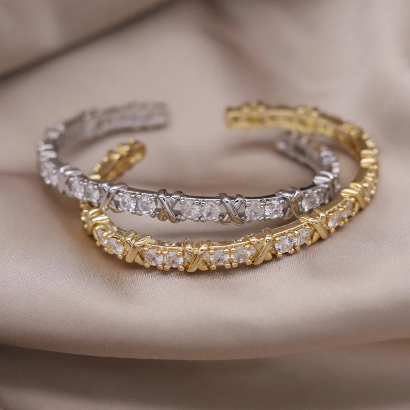 Pulseira Aberta com Zircônia