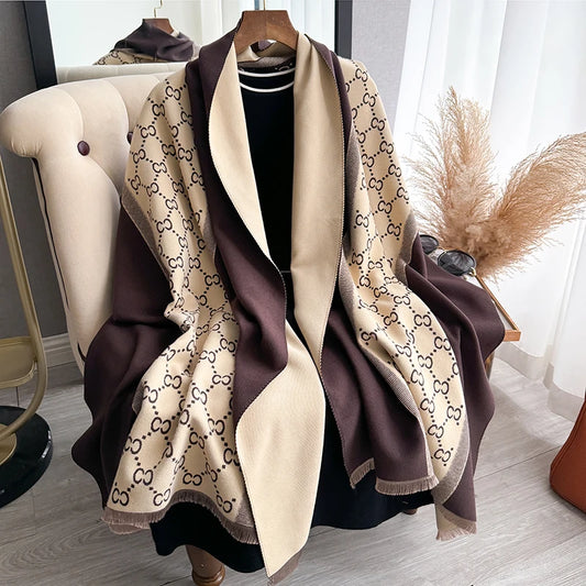 Cachecol Feminino Luxo Inverno – Pashmina  Manta com Toque de Cashmere