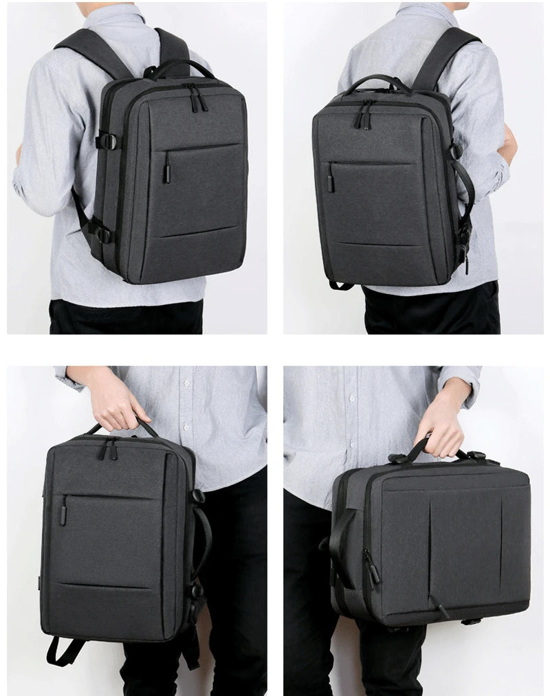 Mochila de Viagem e Trabalho – Impermeável, Expansível, com Porta USB e Compartimento para Notebook 15.6"moch