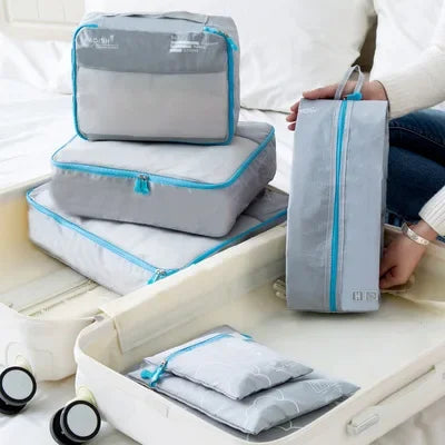 Conjunto de Organizadores de Viagem – 6 ou 7 Peças, Bolsas para Mala, Roupas e Sapatos, Compacto e Portátil