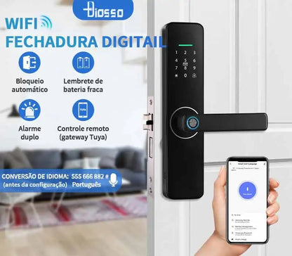 Fechadura Digital WIFI Eletrônica desbloqueio remoto impressão digital
