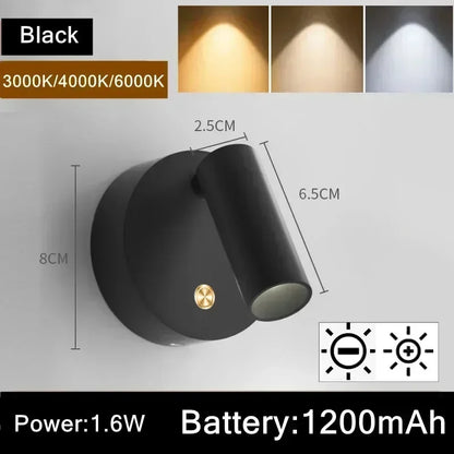 Luminária de Parede LED USB Recarregável