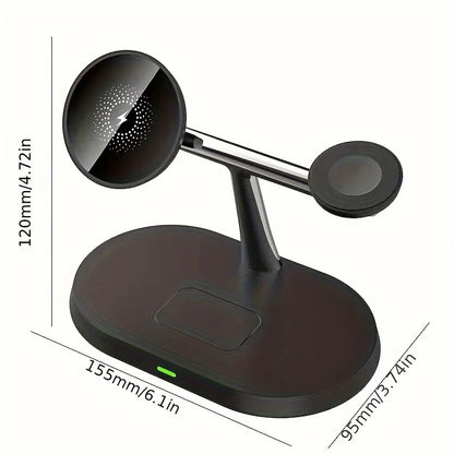 Carregador Sem Fio 3 em 1  Estação de Carregamento para iPhone  Apple Watch e AirPods