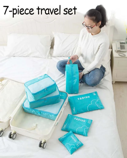 Conjunto de Organizadores de Viagem – 6 ou 7 Peças, Bolsas para Mala, Roupas e Sapatos, Compacto e Portátil
