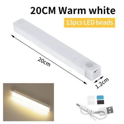 Luz LED com Sensor de Movimento USB Recarregável – Iluminação Sem Fio