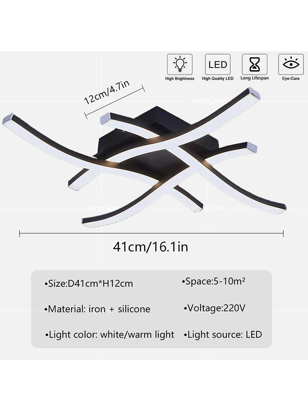Luminária Lustre de Teto LED Moderna