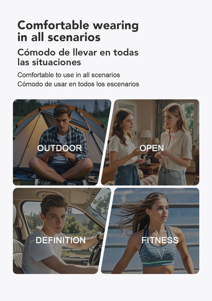 Fones de ouvido AI tradutor sem fio Bluetooth 5.4 135 Idiomas