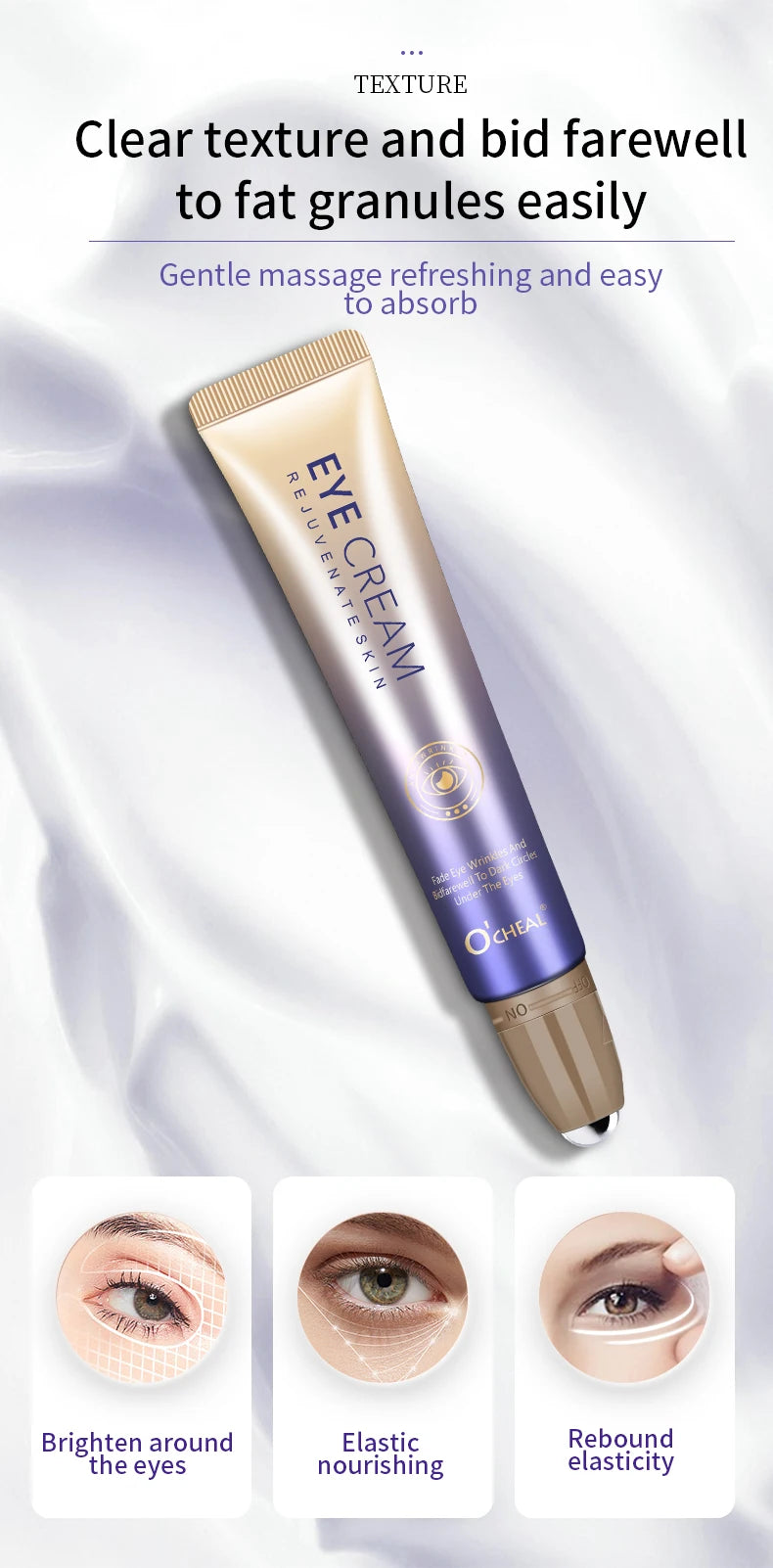 O'CHEAL Creme para Olhos com Esfera Roller – Anti-Idade & Anti-Olheiras