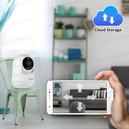 Camera WiFi Inteligente com Suporte Ajustável 4K 8MP  –  Rastreamento AI e Armazenamento de Até 128GB