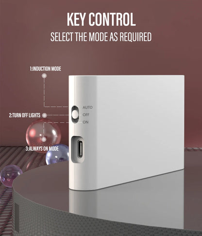 Luz Noturna LED por Indução – Sem Fio, Recarregável via USB