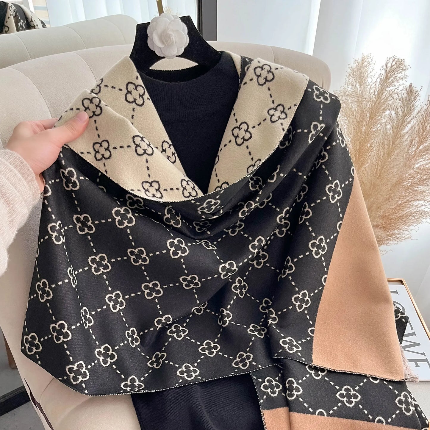 Cachecol Pashmina  Luxo Inverno – Toque de Cashmere 185x65cm